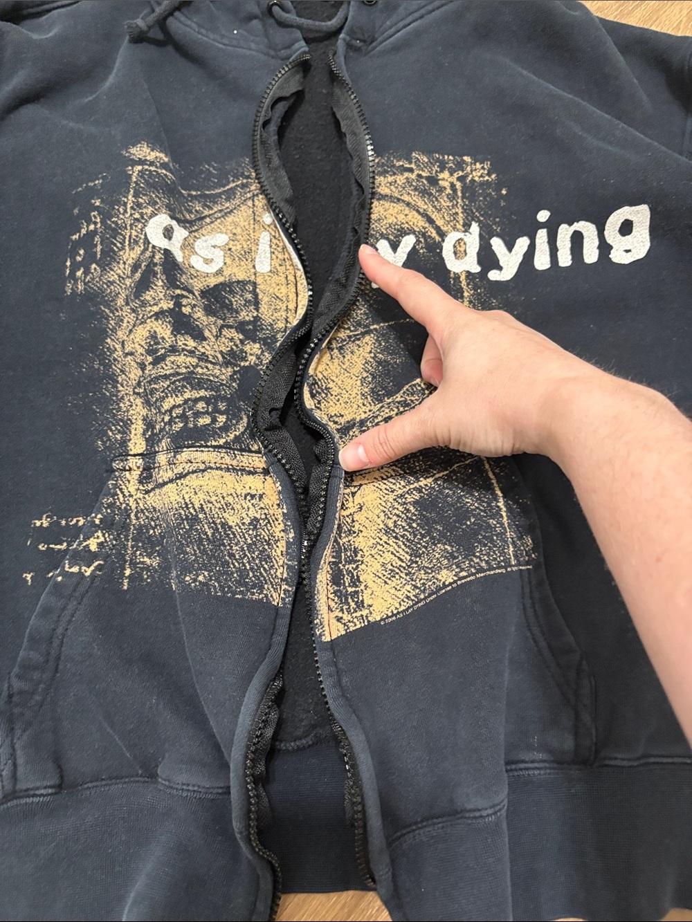 As I Lay Dying Graphic Distressed Zip-Up Hoodie Size Large - Picture 8 of 14